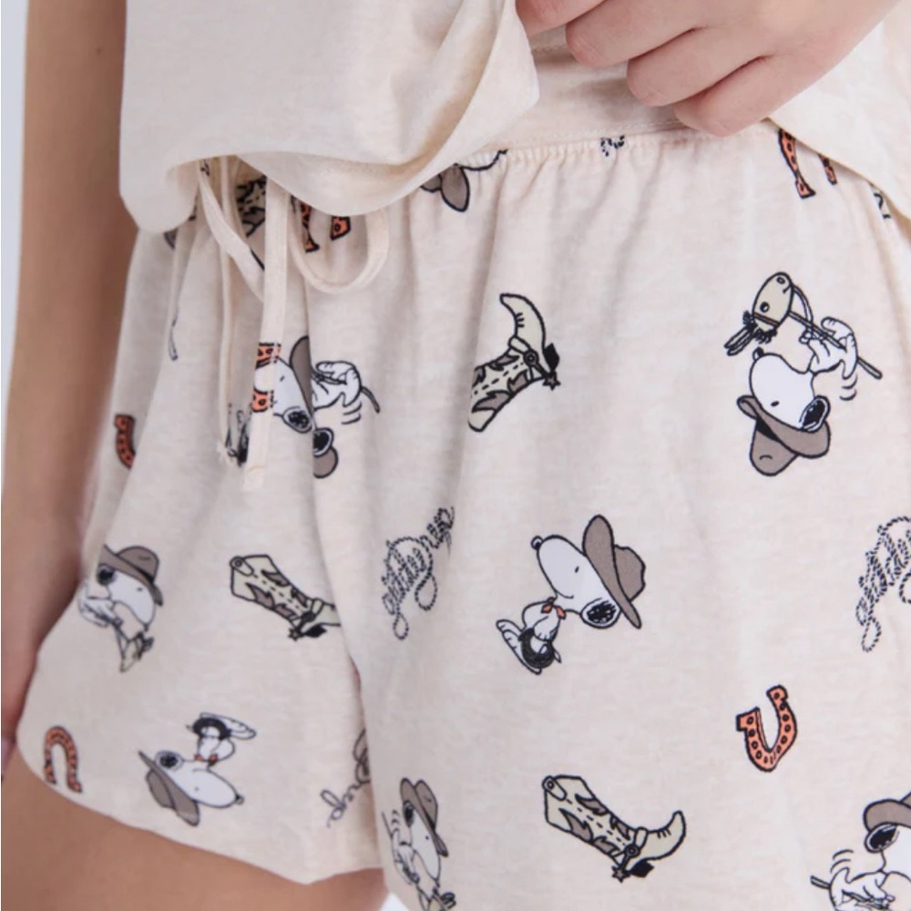 SNOOPY PEANUTS 🤠 PYJAMA/PJ LOUNGE SHORTS ,Cute Western Cowboy Print
